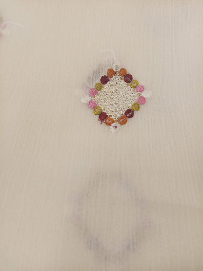 Off White | Luxury Chiffon Embroidered