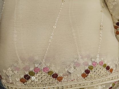 Off White | Luxury Chiffon Embroidered