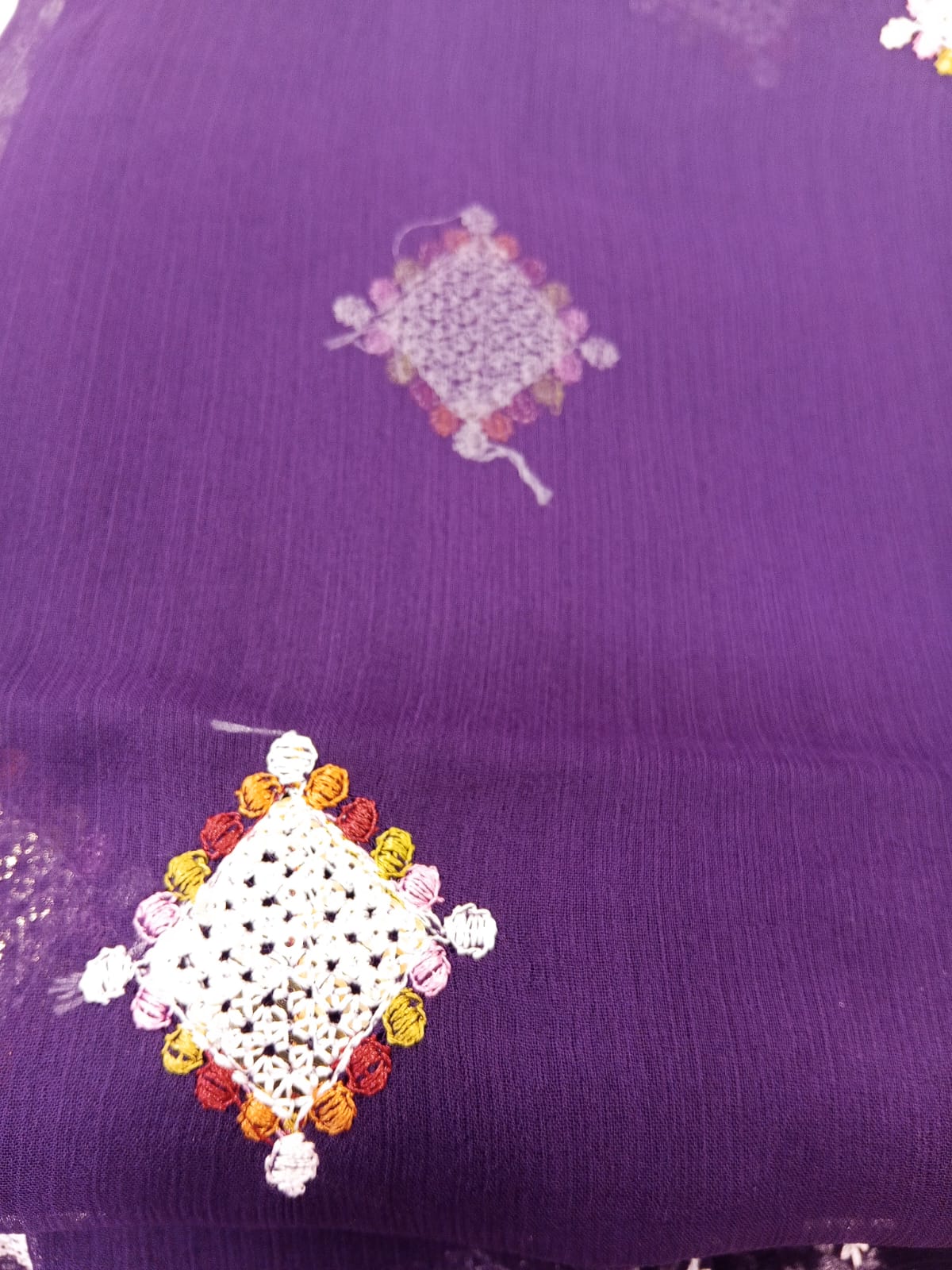 Purple | Luxury Chiffon Embroidered