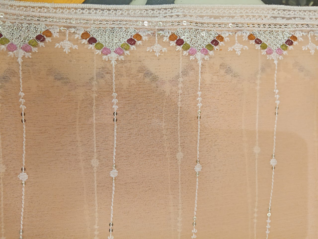 Light Salmon | Luxury Chiffon Embroidered