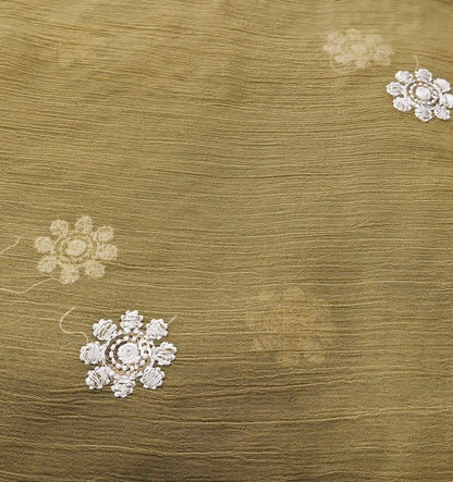 Light Olive | Luxury Chiffon Embroidered