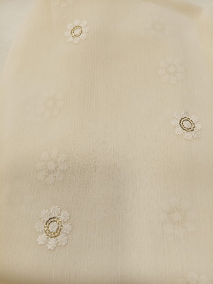 Off White | Luxury Chiffon Embroidered