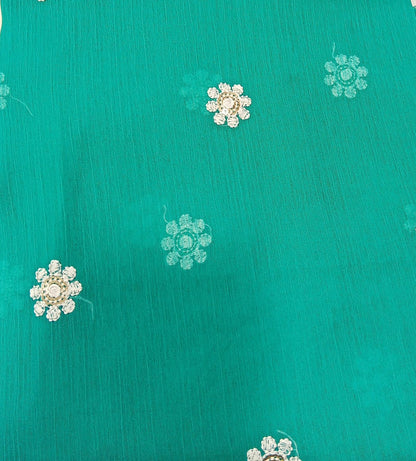 Dark Turquoise | Luxury Chiffon Embroidered