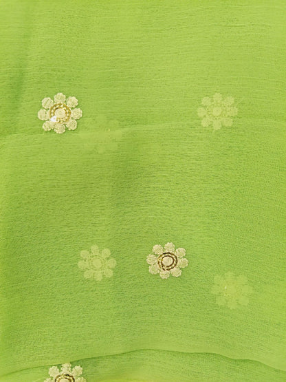Light Green  | Luxury Chiffon Embroidered