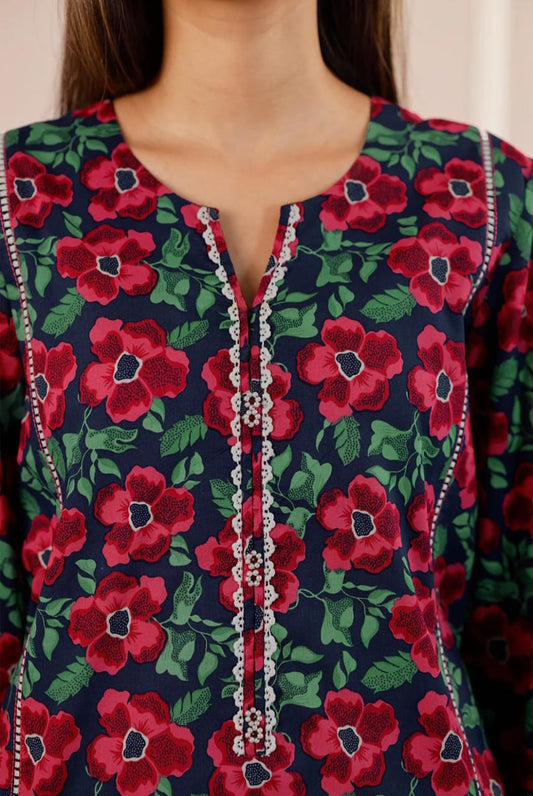 Blue | Saya 3pc Unstitched Lawn Suit