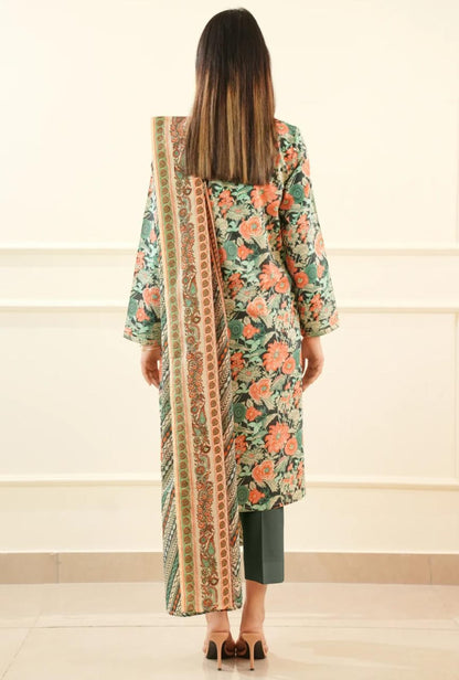 Green | Saya 3pc Unstitched Lawn Suit