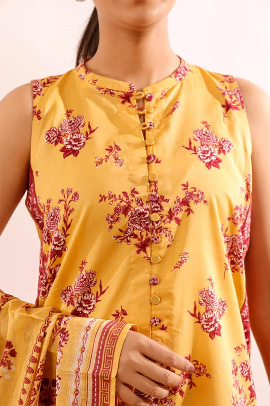 Mustard | Saya 3pc Unstitched Lawn Suit