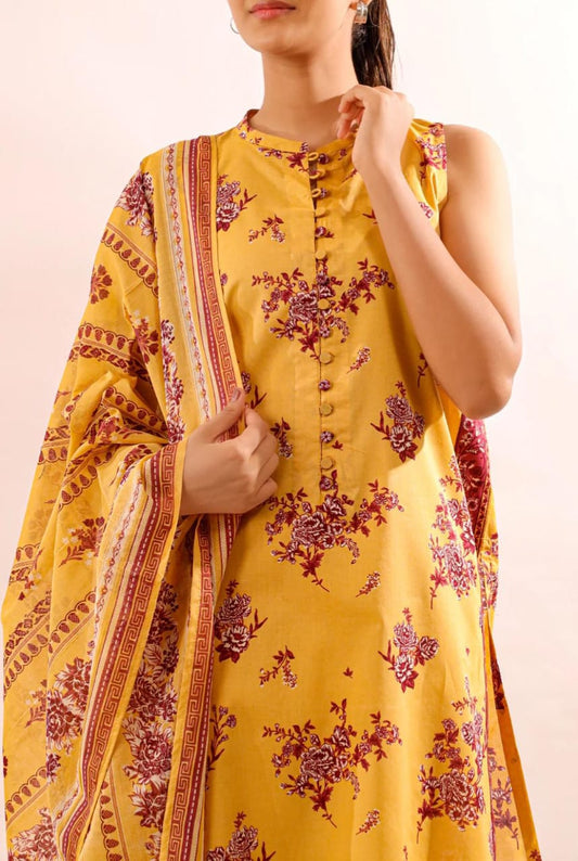 Mustard | Saya 3pc Unstitched Lawn Suit