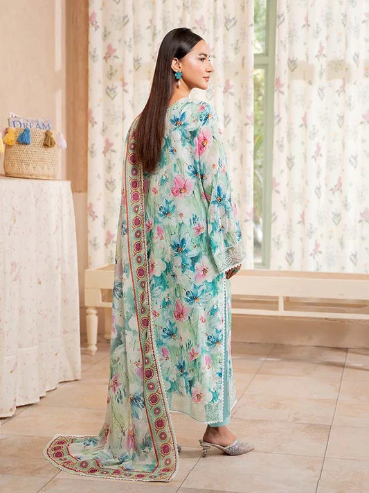 Off White |SAYA 3pc Unstitched Lawn Suit | Brenish