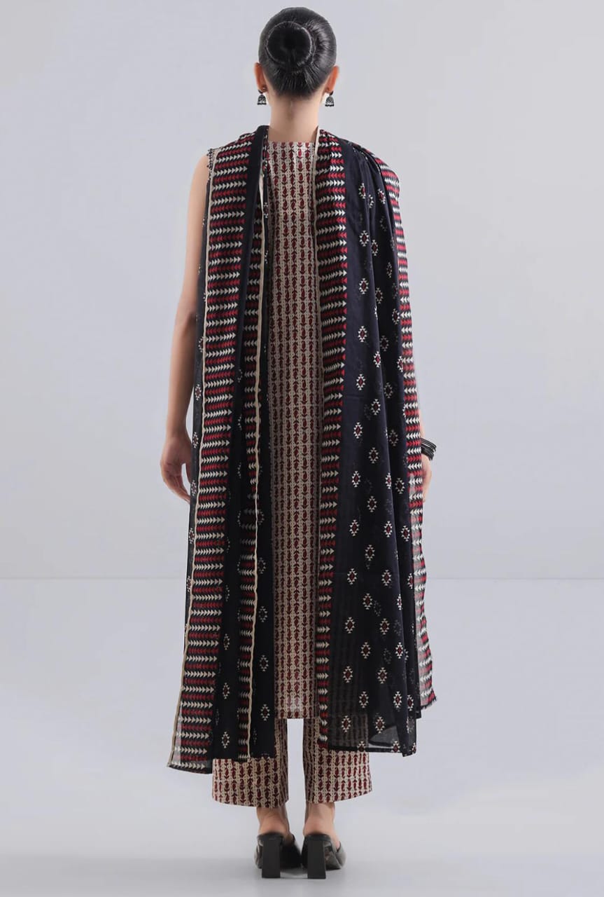 Beige | Saya 3pc Unstitched Lawn Suit