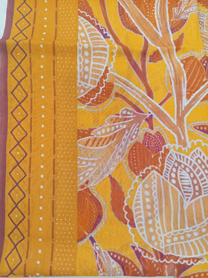 Yellow | SAYA 3pc Unstitched Lawn Suit | Brenish