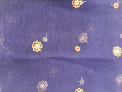 Navy Blue | Luxury Chiffon Embroidered