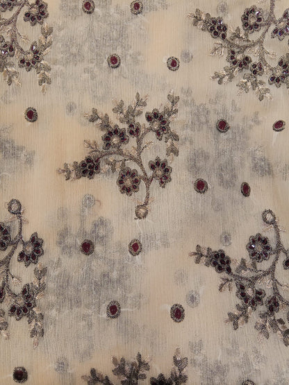 Light Salmon | Luxury Chiffon Embroidered