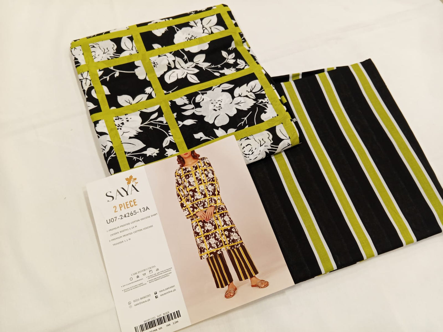 Black | Saya 2PC Unstitched Lawn Suit