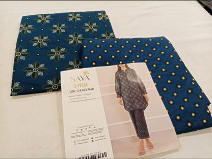Teal Blue | Saya 2PC Unstitched Lawn Suit