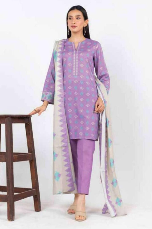 Purple | Al-Karam 3pc Unstitched Lawn Suit