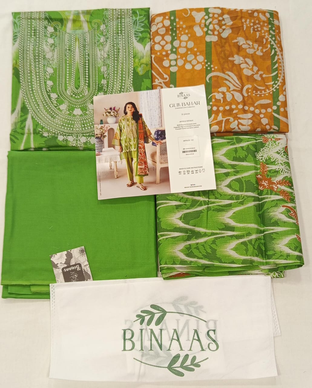 Gull BAHAR 3pc Unstitched Lawn Collection - Green