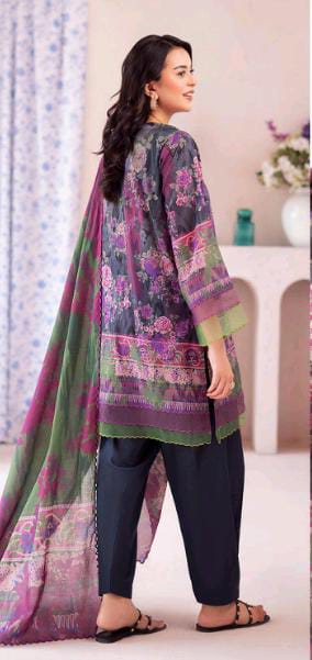 Gull BAHAR 3pc Unstitched Lawn Collection - Black