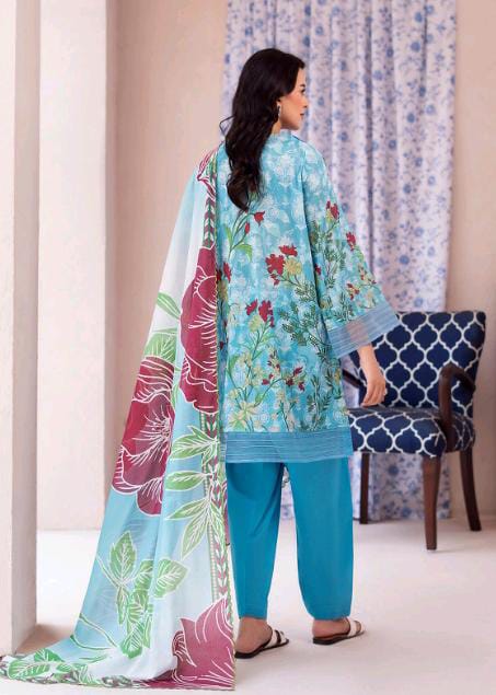 Gull BAHAR 3pc Unstitched Lawn Collection - Sky Blue