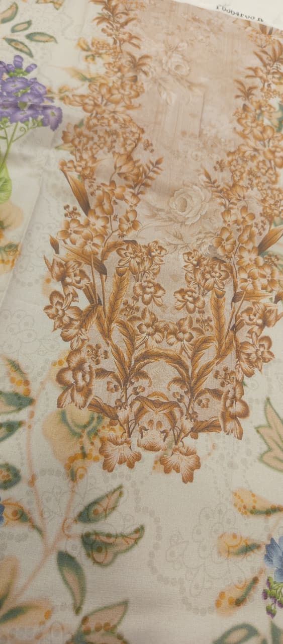 Gull BAHAR 3pc Unstitched Lawn Collection - Beige