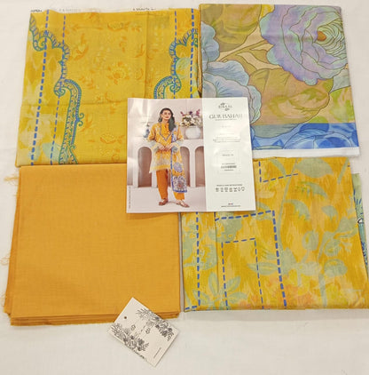 Gull Bahar by Binaas 3pc Unstitched Lawn Collection – Bright Yellow