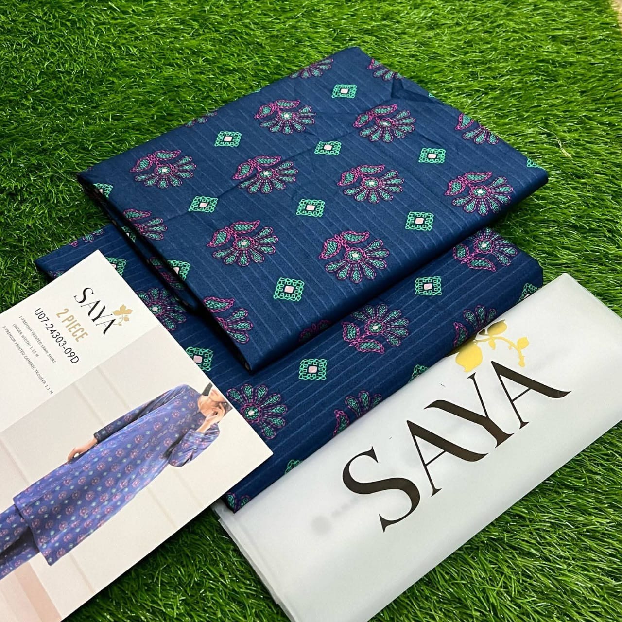 Blue | Saya 2PC Unstitched Lawn Suit