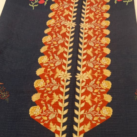 Dark Blue |Ethnc 3pc Unstitched Doriya Lawn Suit