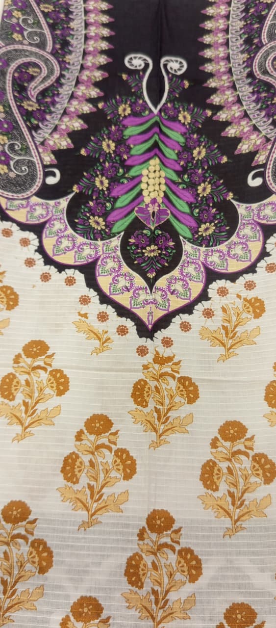 Purple |Ethnc 3pc Unstitched Doriya Lawn Suit