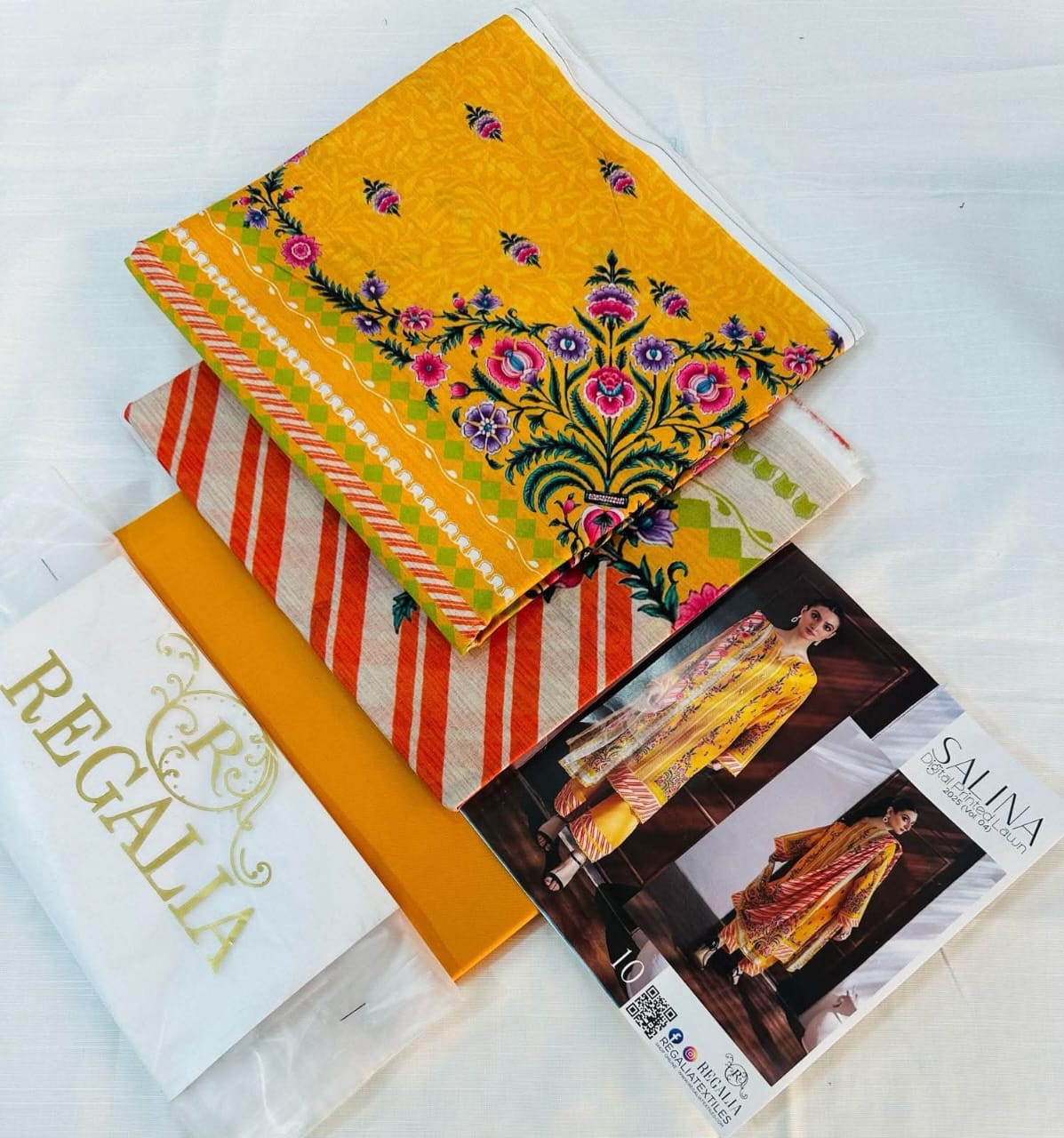 Mustard Yellow | Salina 3pc Unstitched Lawn Collection