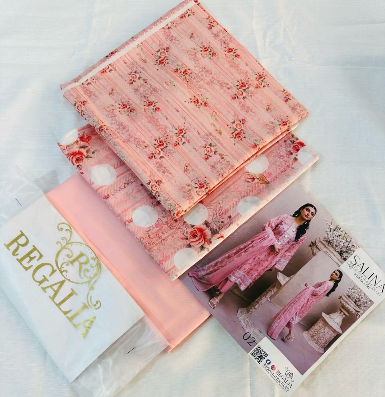Light Pink | Salina 3pc Unstitched Lawn Collection