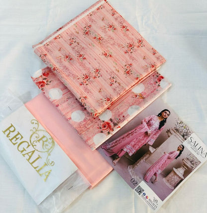 Light Pink | Salina 3pc Unstitched Lawn Collection
