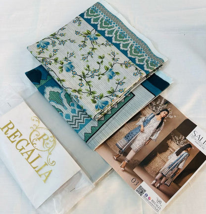 White | Salina 3pc Unstitched Lawn Collection