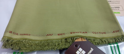 Olive Green | Gul Ahmed Men's Unstitched Soft Cotton
