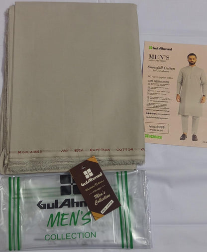 Light Greenish Grey | Gul Ahmed Men's Unstitched Soft Cotton