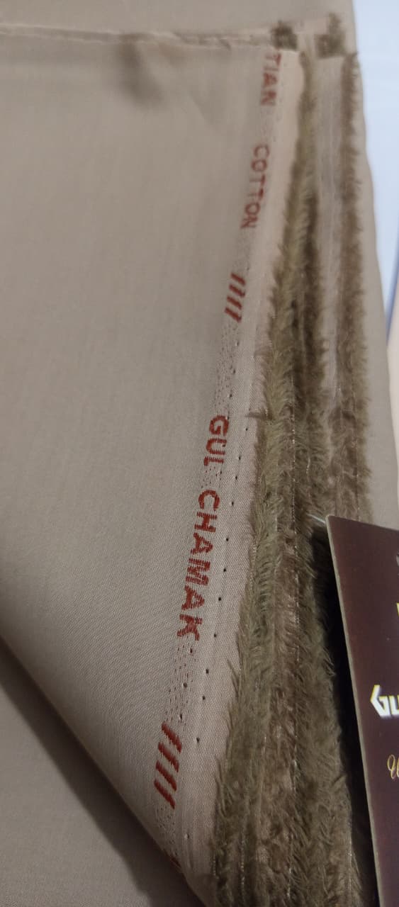 Light Brown | Gul Ahmed Men's Unstitched Soft Cotton