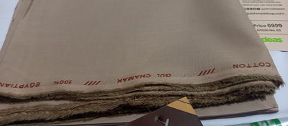 Light Brown | Gul Ahmed Men's Unstitched Soft Cotton