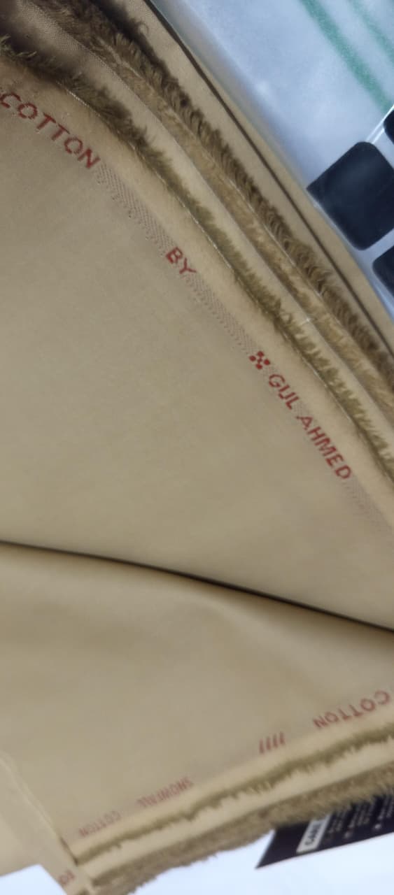 Camel Brown | Gul Ahmed Men's Unstitched Soft Cotton