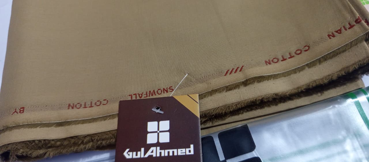 Camel Brown | Gul Ahmed Men's Unstitched Soft Cotton