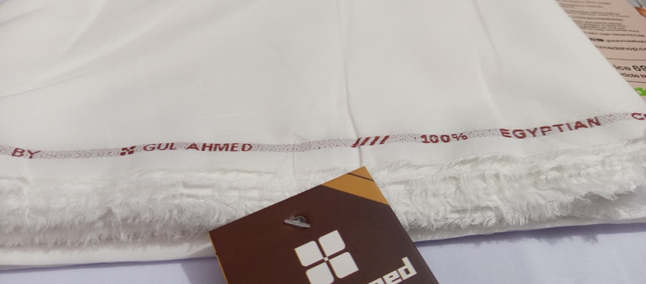 Off White | Gul Ahmed Men's Unstitched Soft Cotton