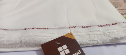Off White | Gul Ahmed Men's Unstitched Soft Cotton