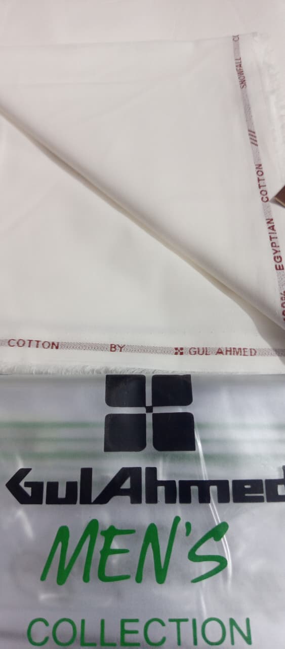 Off White | Gul Ahmed Men's Unstitched Soft Cotton