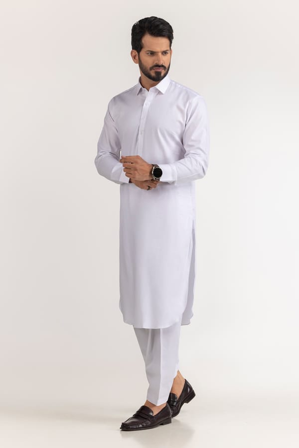 White | Gul Ahmed Men's Unstitched Soft Cotton