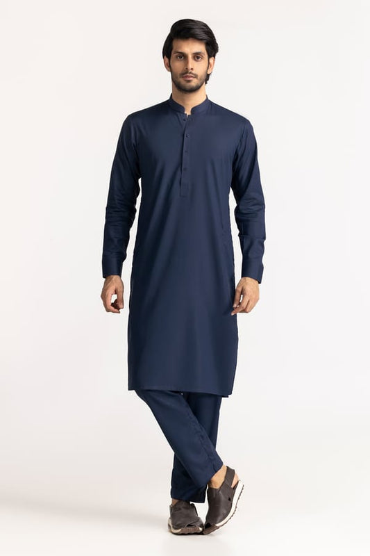 Navy Blue | Gul Ahmed Men's Unstitched Soft Cotton