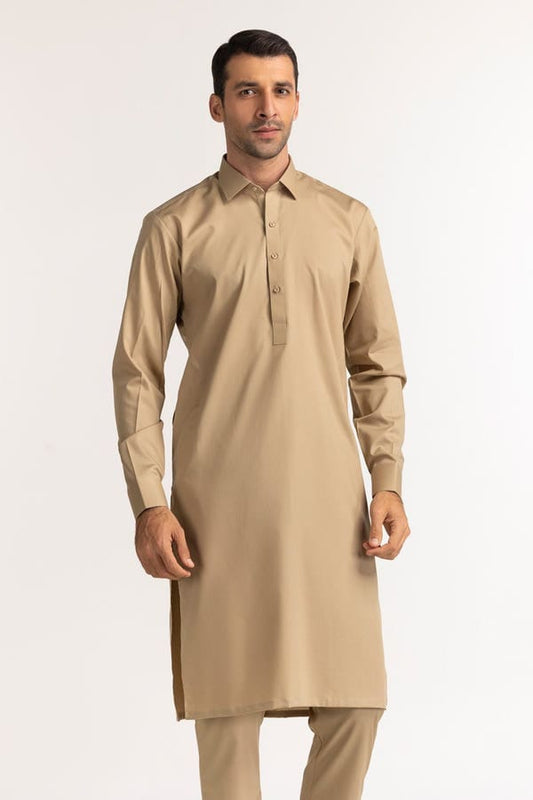 Camel Brown | Gul Ahmed Men's Unstitched Soft Cotton