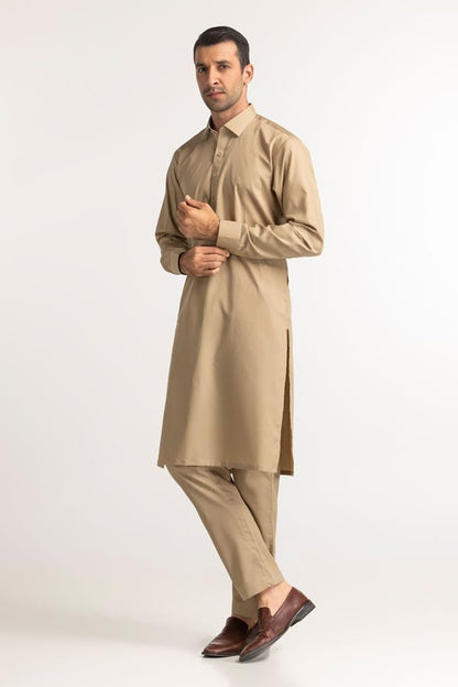 Camel Brown | Gul Ahmed Men's Unstitched Soft Cotton