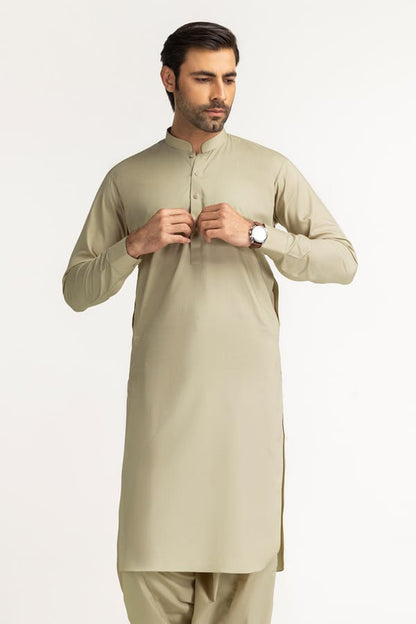 Olive Green | Gul Ahmed Men's Unstitched Soft Cotton