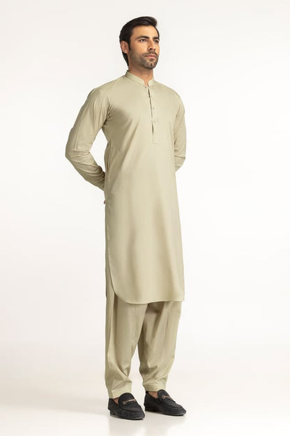 Olive Green | Gul Ahmed Men's Unstitched Soft Cotton