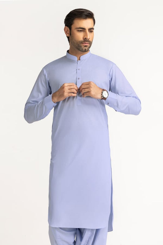Dark Sky Blue | Gul Ahmed Men's Unstitched Soft Cotton