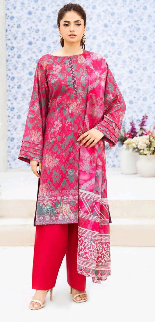 Shocking Pink | Moonlight by GJ 3pc Unstitched  Lawn Collection