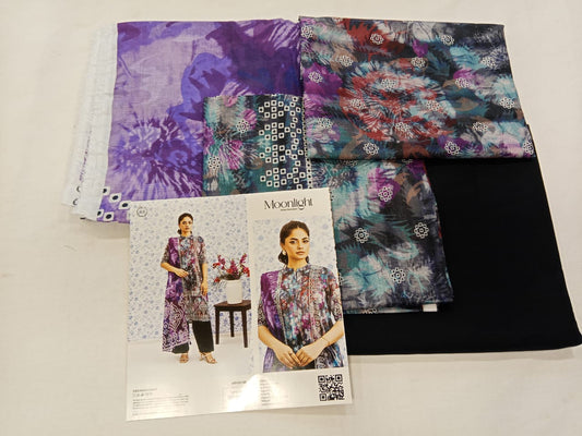 Purple | Moonlight by GJ 3pc Unstitched  Lawn Collection
